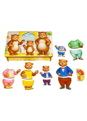 Настольная Игра "Одень Мишек" (ПСД192) Деревянная Seli Ubumblebees (394382044)