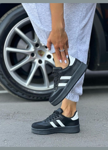 Черные кеды женские черные демисезонные на высокой подошве повседневные стильные кроссовки No Brand