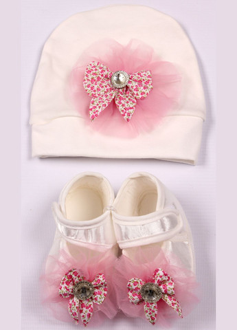 Комбінований демісезонний шапка + пінетки 72014 mix BiBaby