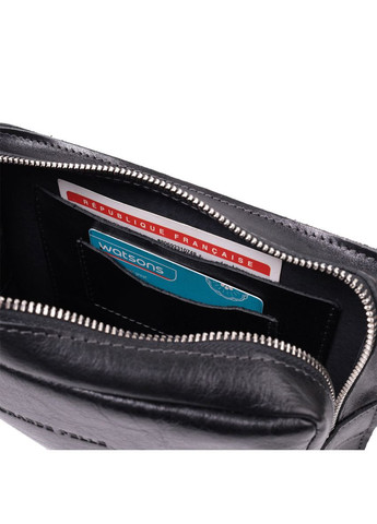 Сумка бананка прямокутна із натуральної шкіри чорна 20,5х14,5х6,5 см 22576 Grande Pelle (362418315)