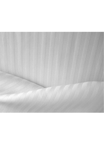 Простирадло сатин Страйп на резинці 200х140х20 см біла, полуторна Ярослав (327881049)