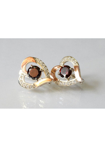 Срібні сережки зі вставками з золота Silver Style (367112816)