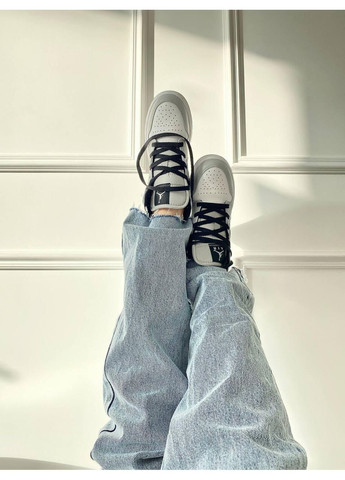 Серые демисезонные кроссовки мужские nike air jordan 1 retro mid smoke grey найк аир джордан No Brand