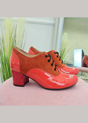 Vasha para Туфлі жіночі комбіновані на стійкому підборі. Колір червоний. 36 розмір червоний з, україна — демісезон (303931304)