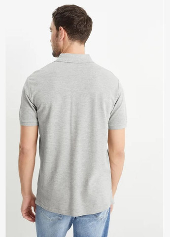 Серая футболка-поло для мужчин C&A меланжевая