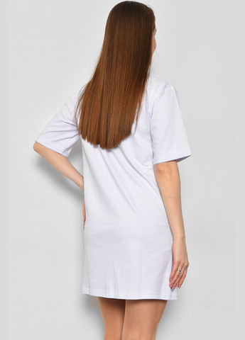 Туника женская из ткани лакоста белого цвета Let's Shop (290981363)