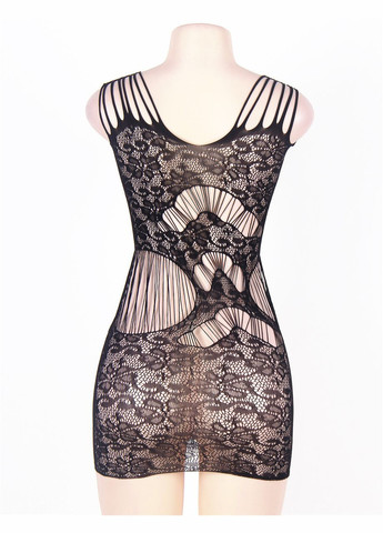 Чорна мереживне плаття з декоративними бретельками star night magic чорний, xs-m No Brand