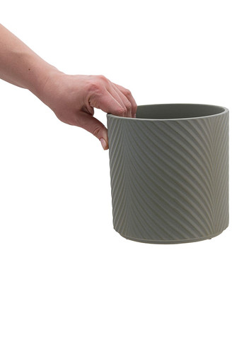 Кашпо для цветов elemi Листок 16 см керамическое 2,3 л темно-зеленое Мамин Посуд (336213671)