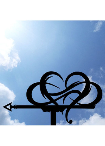 Флюгер Сердце из бесконечности, флюгер на крышу из металла 2 мм. No Brand (368896335)