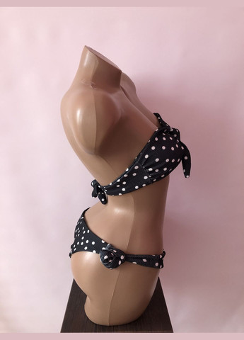 Чорний літній жіночий роздільний купальник бандо No Brand