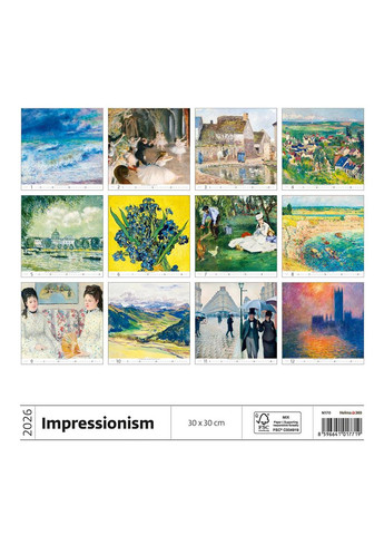 Календарь HELMA 2026 30 х 30 см Impressionism Helma 365 (361855131)