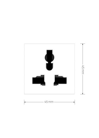 Універсальна розетка 12-в-1, з заземленням і шторками, біла, 16А 250В, модуль (VL-FCT22 16A-2WP) Livolo (370970028)