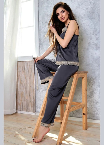 Сіра всесезон піжама топ + брюки Seventeen