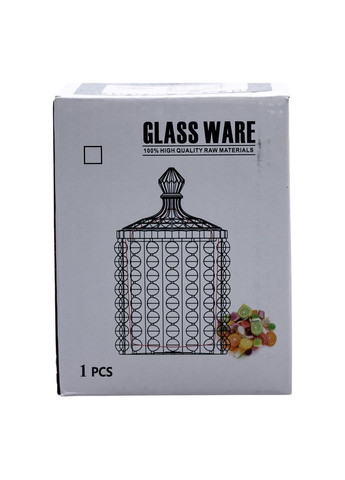 Цукерниця з кришкою скляна 7,5 см кругла цукорниця для зберігання солодощів і ласощів ProDobro (364190207)