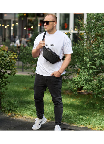 Стильна чоловіча бананка із натуральної гладкої шкіри з принтом NM-58744 Tiding Bag (339508396)