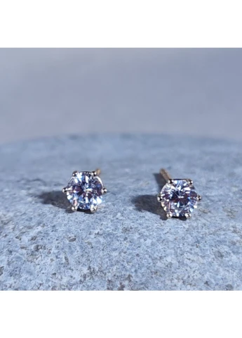 Серьги гвоздики камушек, позолота, 4 мм Xuping Jewelry боксерки (386515658)