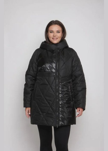 Чорна зимня парка жіноча зимова великого розміру SK