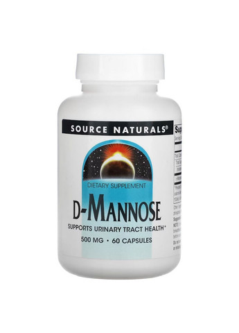 Натуральна добавка D-Mannose 500 mg, 60 капсул Source Naturals (293482320)
