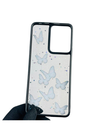 Чехол для E14 с блёстками с бабочками на моторола е14 черный Motorola (366389599)