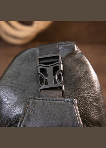 Сумка слинг мужская через плечо смарт из кожзама черная 20571 Vintage (362417890)