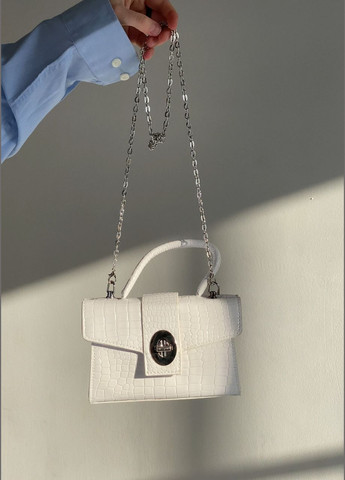 Женская сумка 305 кросс-боди рептилия через плечо белая No Brand (292631160)