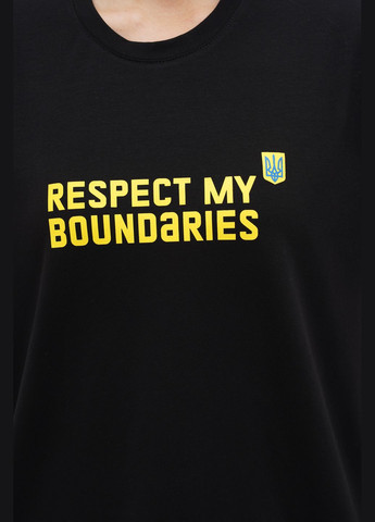 Чорна футболка original базова чорна respect my boundaries Bravery