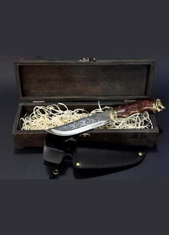 Нож охотничий Лев 22k60 в подарочном деревянном кейсе. NB Art (346533146)