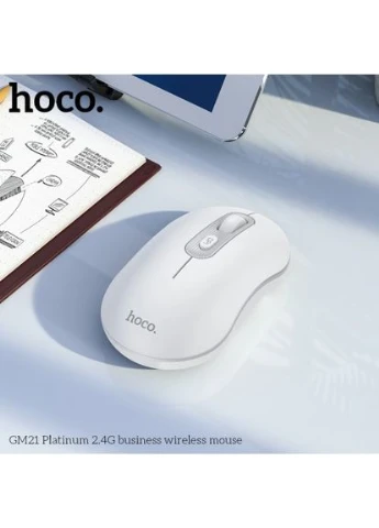 Компьютерная Мышь GM21 Platinum 2.4G business wireless mouse Белая Hoco (370613746)
