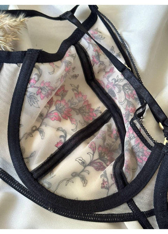 Чорний комплект бюстгальтер + трусики бразиліани 383 чорний CHLX