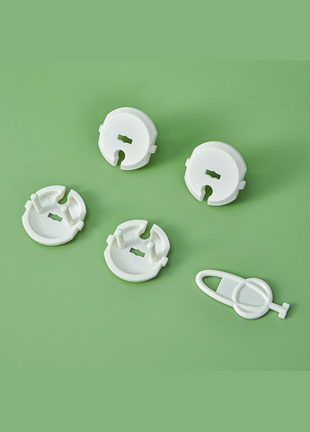 Захист на розетки 5 шт + 1 ключ Заглушки на розетку для захисту дітей від електрики Білі LELUNO (312000318)