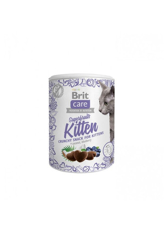 Лакомство для котят Care Crunchy Cracker Superfruits Kitten 100 г, с курицей, кокосом и черникой Brit (292260118)