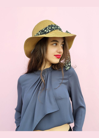 Шляпа летняя женская с лентой в животный принт No Brand (308995323)