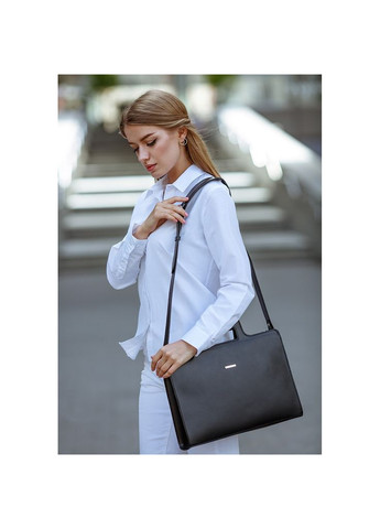 Шкіряна сумка для ноутбука і документів чорна Краст BlankNote (348359249)