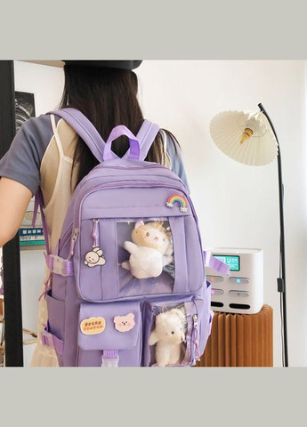 Рюкзак 10456 чоловічий жіночий дитячий шкільний портфель фіолетовий No Brand (326487551)