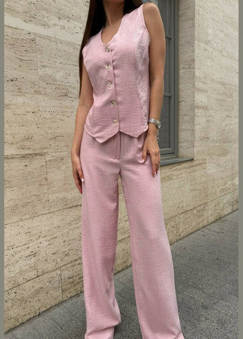 Жіночий лляний костюм жилетка та штани палаццо MonCher (333932262)