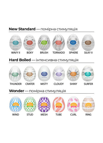 Набор яиц мастурбаторов Egg Wonder Pack (6 яиц) Tenga (369948213)