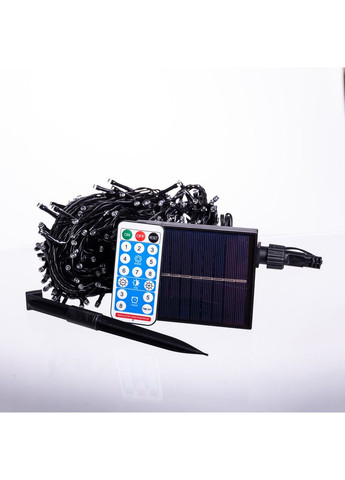 Новорічна гірлянда вулична 30 м 300 LED з сонячною батареєю чорний провід Синій SB300L30MBBL Jooki (366037759)