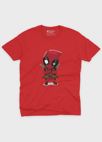 Червона демісезонна футболка для хлопчика з принтом антигероя - дедпул (ts001-1-sre-006-015-012-b) Modno
