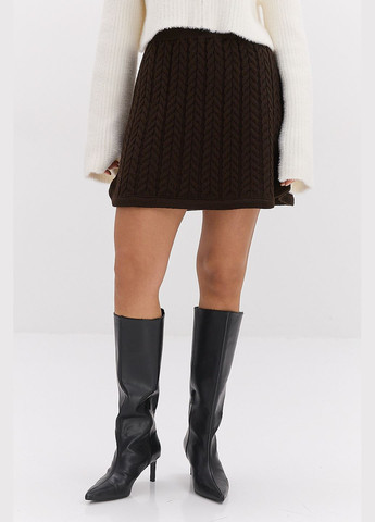 Коротка в'язана спідниця з косичками темно-бордова Arjen (314901655)