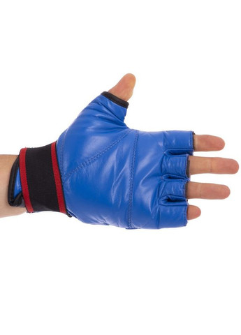 Перчатки для смешанных единоборств MMA кожаные (р-р, ) (ULI-4023_Синий_S) Velo (354703098)