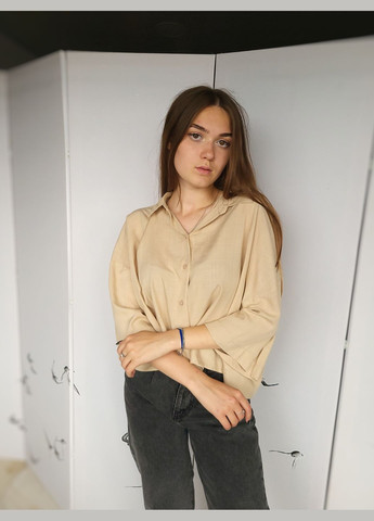 Сорочка жіноча укорочена Oversize однотонна Pigalle (302396077)