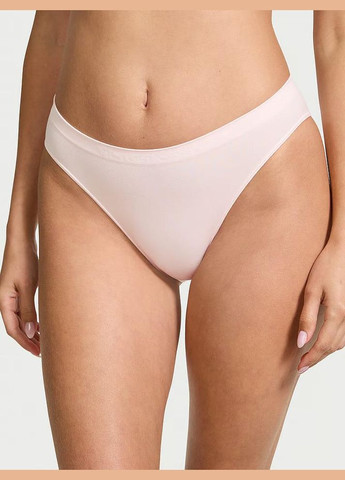 Трусики-бікіні з мікрофібри Seamless Bikini Panty пудрові Victoria's Secret (314770443)