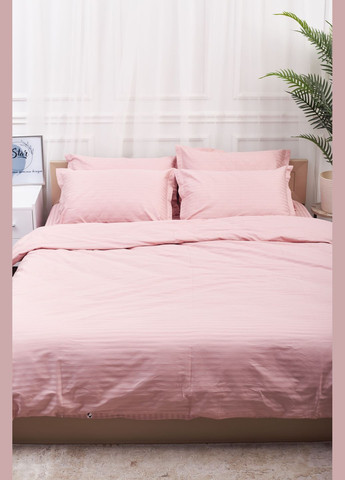 Комплект постельного белья Satin Stripe полуторный евро 160х220 наволочки 2х40х60 (MS-820003625) Moon&Star stripe pink (288043689)
