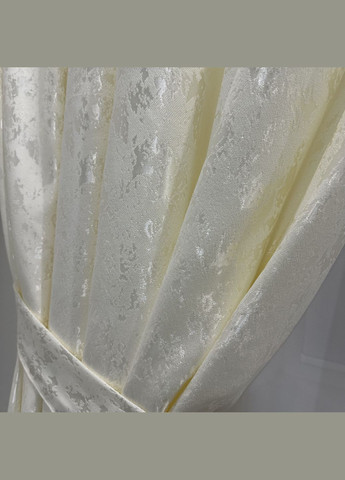 Готовий комплект штор (2шт) мармур льон молочного кольору 200х270см No Brand (299664661)