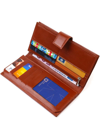 Практичне вертикальне чоловіче портмоне з натуральної гладкої шкіри 21721 Коричневе Canpellini (331907022)