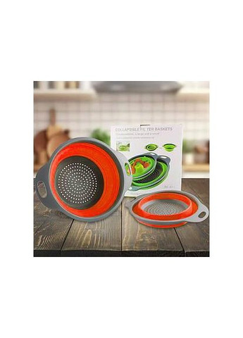 Дуршлаг из силикона размеров (S и L) 2 цвета для путешествий COLLAPSIBLE FILTER BASKETS Оранжевый Po Fanu (365876953)