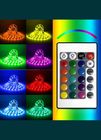 Світлодіодна LED стрічка 150LED RGB, 5 метрів, з пультом, з керуванням через додаток, водостійка, музична, 3309834 Lem Berger (315719735)