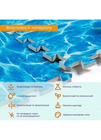 Покрытие напольное модульное «Пазл» 600x600x10мм Океан (МР5) SW-00000141 Sticker Wall (386648598)