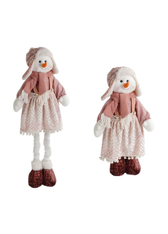 Новогодняя декоративная игрушка Снеговик 16х31х50 см Розовый (160121) Yufeng (368290368)