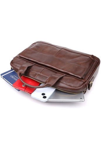 Сумка портфель через плечо для мужчин из натуральной кожи для документов А4 для ноутбука Коричневый 40606 Vintage (361660309)